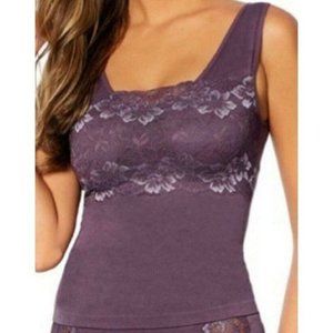 Rhonda Shear Lace Overlay Tank w/Shelf Bra MEDIUM